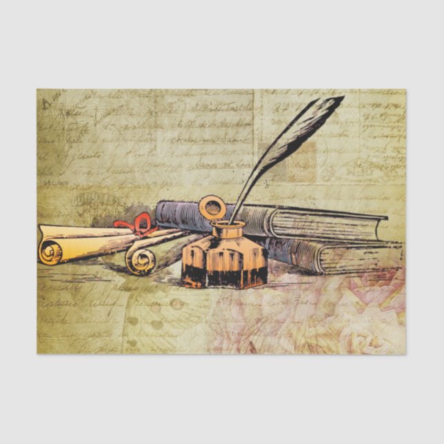 Books and Writing Tissue Gift Paper (Front)