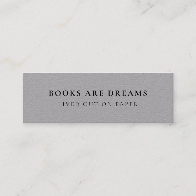 Books are Dreams | Promotional Mini Bookmark Card (Front)