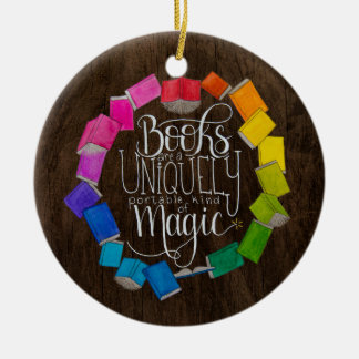 Books are Magic Ceramic Ornament
