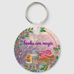 books are magic keychain