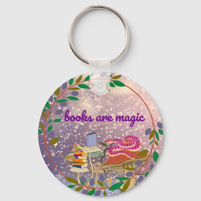 books are magic  keychain (Front)