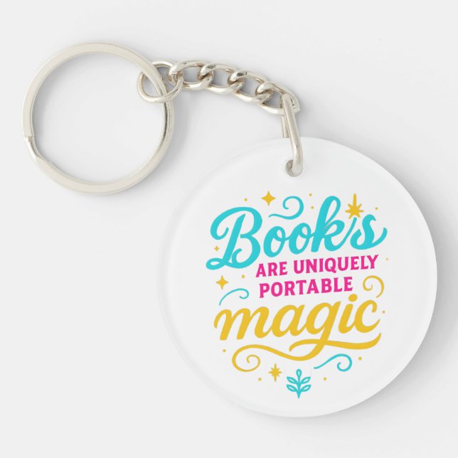 Books Are Magic Quote Keychain (Front)