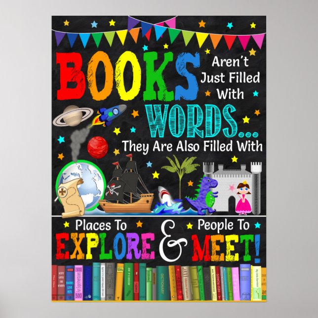 Books Are More Than Words Library Poster (Front)