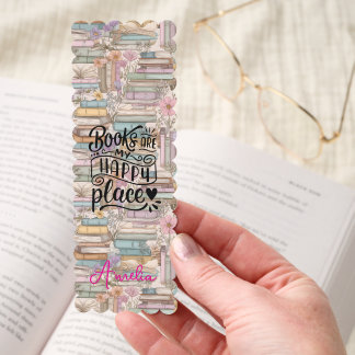 Books Are My Happy Place Scalloped Bookmarks