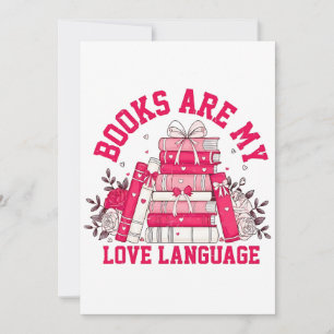 Books Are My Love Language Bookish Valentine Day Holiday Card