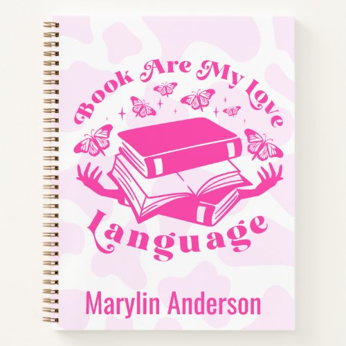 BOOKS ARE MY LOVE LANGUAGE CUSTOM NAME COWPRINT