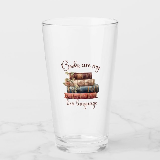 Books Are My Love Language Glass (Front)