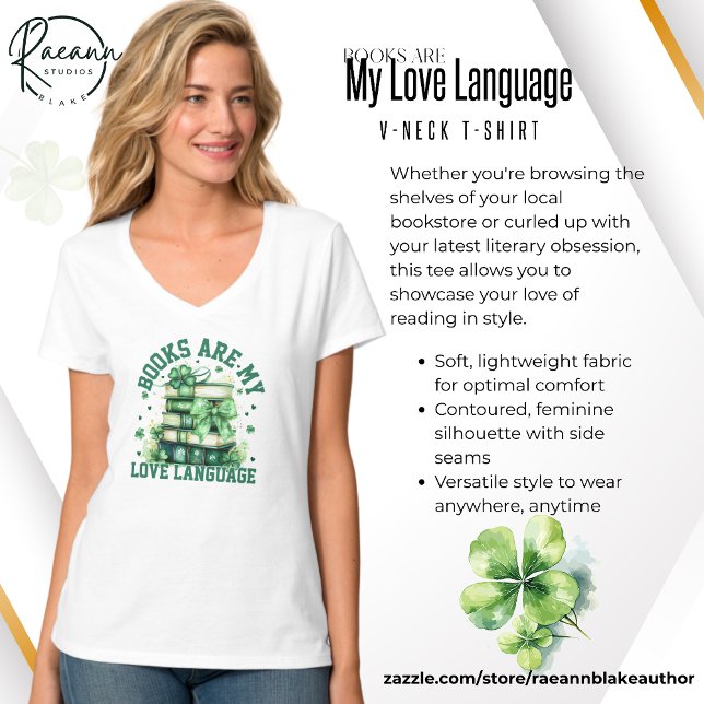 Books Are My Love Language Women's V-Neck T-Shirt (Creator Uploaded)