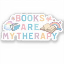 Books Are My Therapy Colorful Book