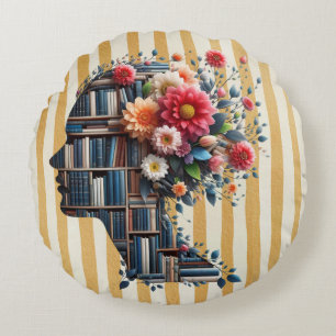 Books Are My Therapy for Bookish Round Pillow
