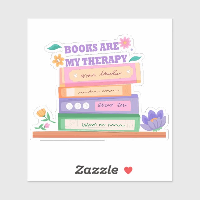 Books Are My Therapy: Funny Quote aesthetic design Sticker (Sheet)
