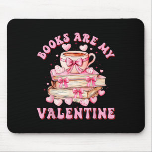 Books Are My Valentine Teacher Kids Retro Valentin Mouse Pad