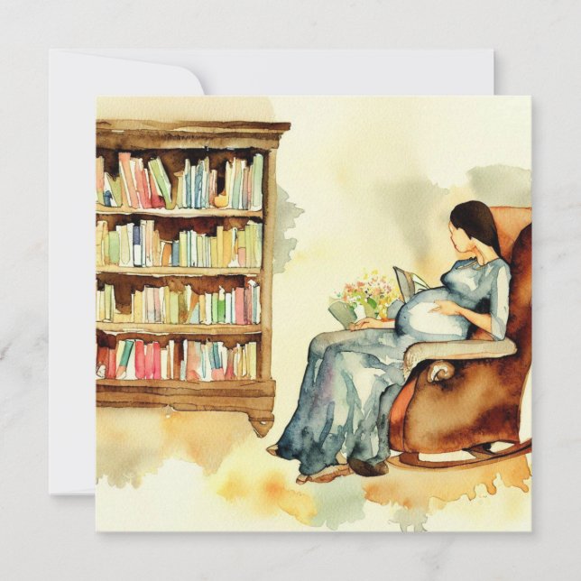 Books & Baby:Fairy Tales and Fables, A Baby Shower Invitation (Front)