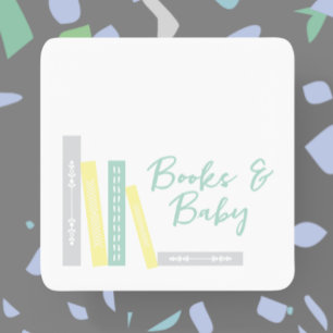 Books Baby Shower Square Paper Coaster