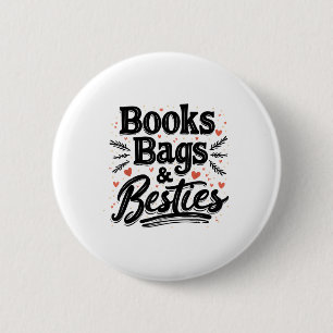 Books Bags & Besties Outfit Back To School Fun Button