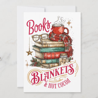 Books Blankets and Hot Cocoa  Holiday Card