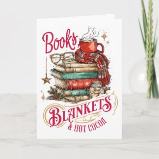 Books Blankets and Hot Cocoa  Holiday Card