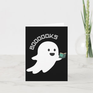 Books Boo Ghost Reading Funny Halloween Book Lover Card