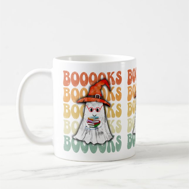 Books Boo Halloween Coffee Mug (Left)