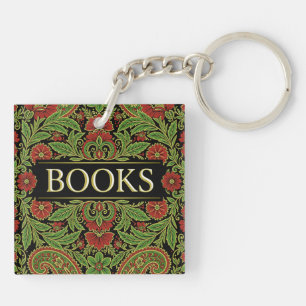 Books Book Lovers Writers Readers Bibliophiles Keychain