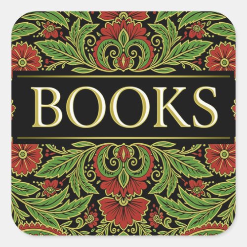 Books Book Lovers Writers Readers Bibliophiles Square Sticker