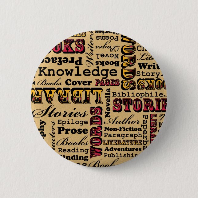 Books Books Books! Pinback Button (Front)