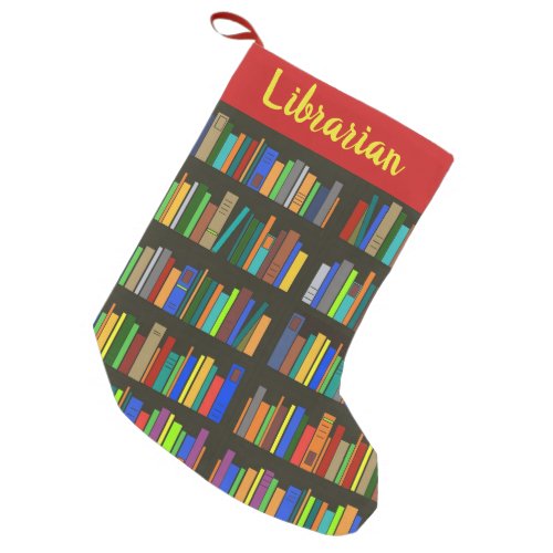 Books Bookshelves Christmas Stocking