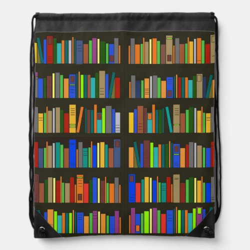 Books Bookshelves Design Drawstring Bag