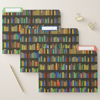 Books Bookshelves Design File Folders by SjasisDesignSpace at Zazzle