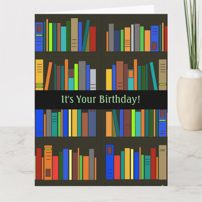 Books Bookshelves Design Greeting Card (Front)