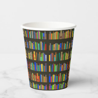 Books Bookshelves Design Paper Cup