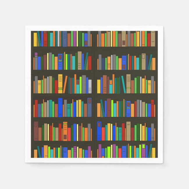 Books Bookshelves Design Paper Napkin