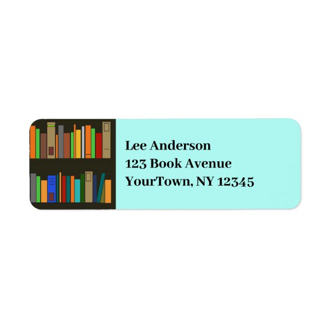 Books Bookshelves Design Return Address Label (Front)