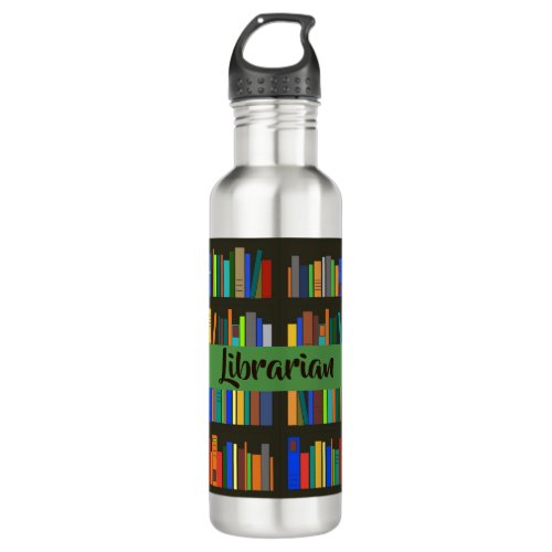 Books Bookshelves Design Water Bottle