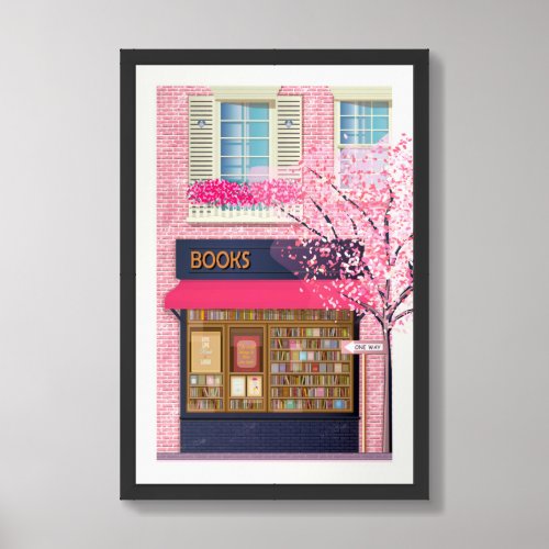 Books Bookstore Gift for Book Lovers Framed Art