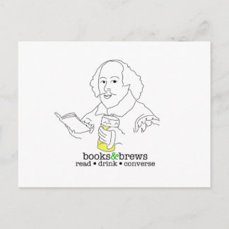 Books & Brews Logo Postcard