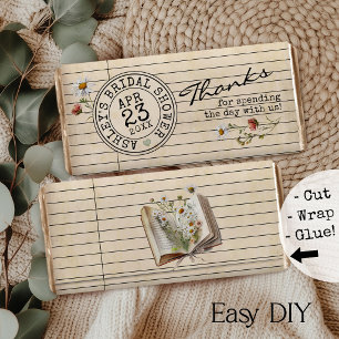 Books Bridal Shower Chocolate Bar Favor Wrapper