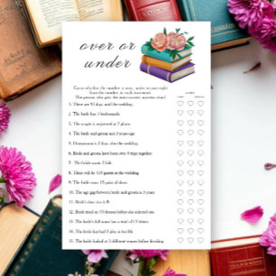 Books Bridal shower Over or under game
