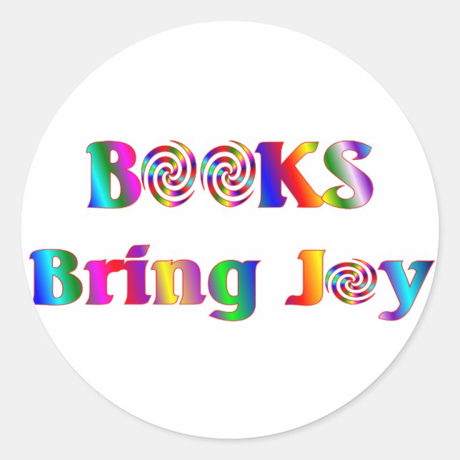 Books Bring Joy Classic Round Sticker (Front)