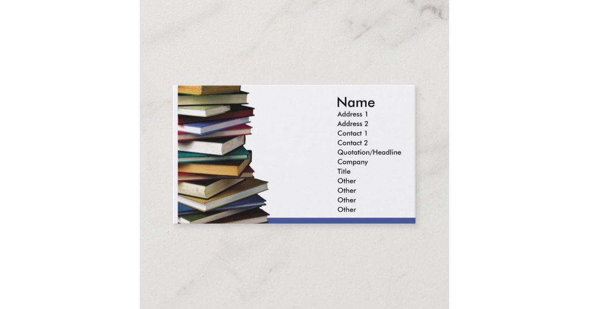 Books Business card Zazzle