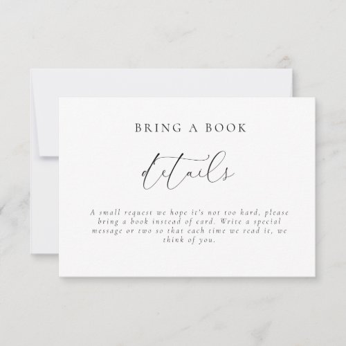 Books Calligraphy Baby Shower Enclosure Card
