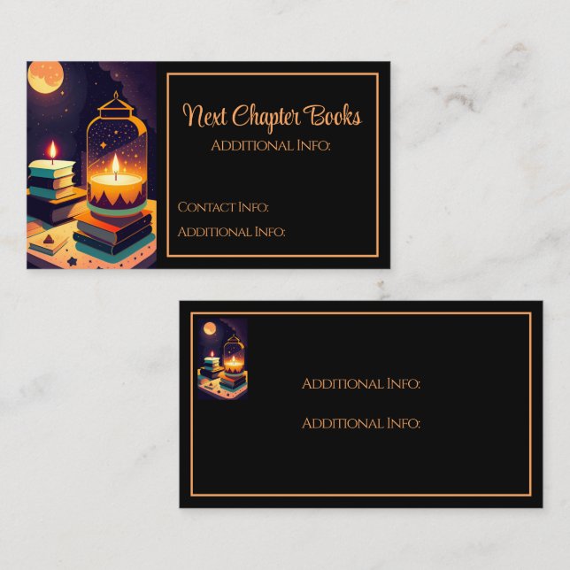 Books & Candlelight Business Card (Front/Back)