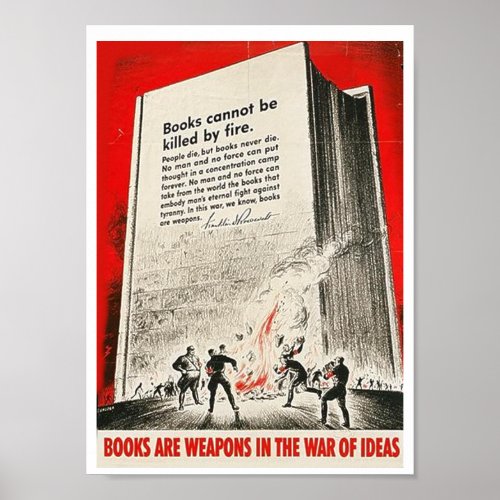 Books Cant Be Killed By Fire Poster