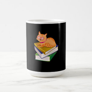 Books - Cat and Books Book Lover Gift Coffee Mug