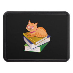 Books - Cat and Books Book Lover Gift Hitch Cover