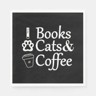 Books Cats & Coffee Napkins