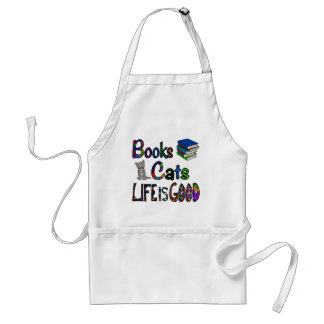 Books Cats Life is Good Apron