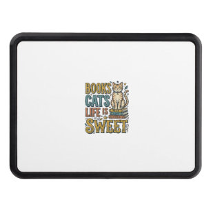 Books Cats Life Is Sweet Vintage Cat Reader Design Hitch Cover