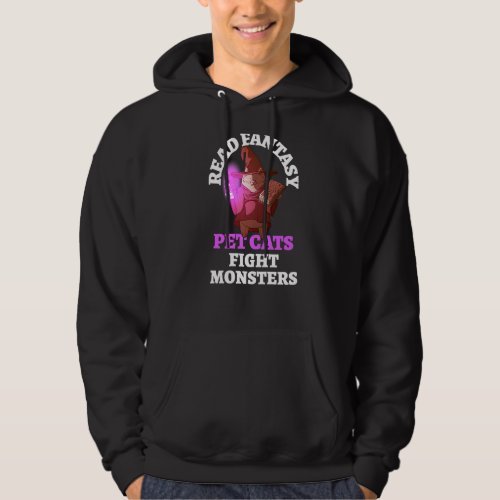 Books Cats Monsters Bookish Bookworm Fantasy Wizar Hoodie