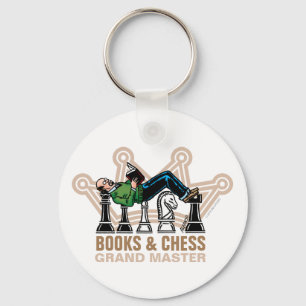 Books & Chess Grand Master Keychain